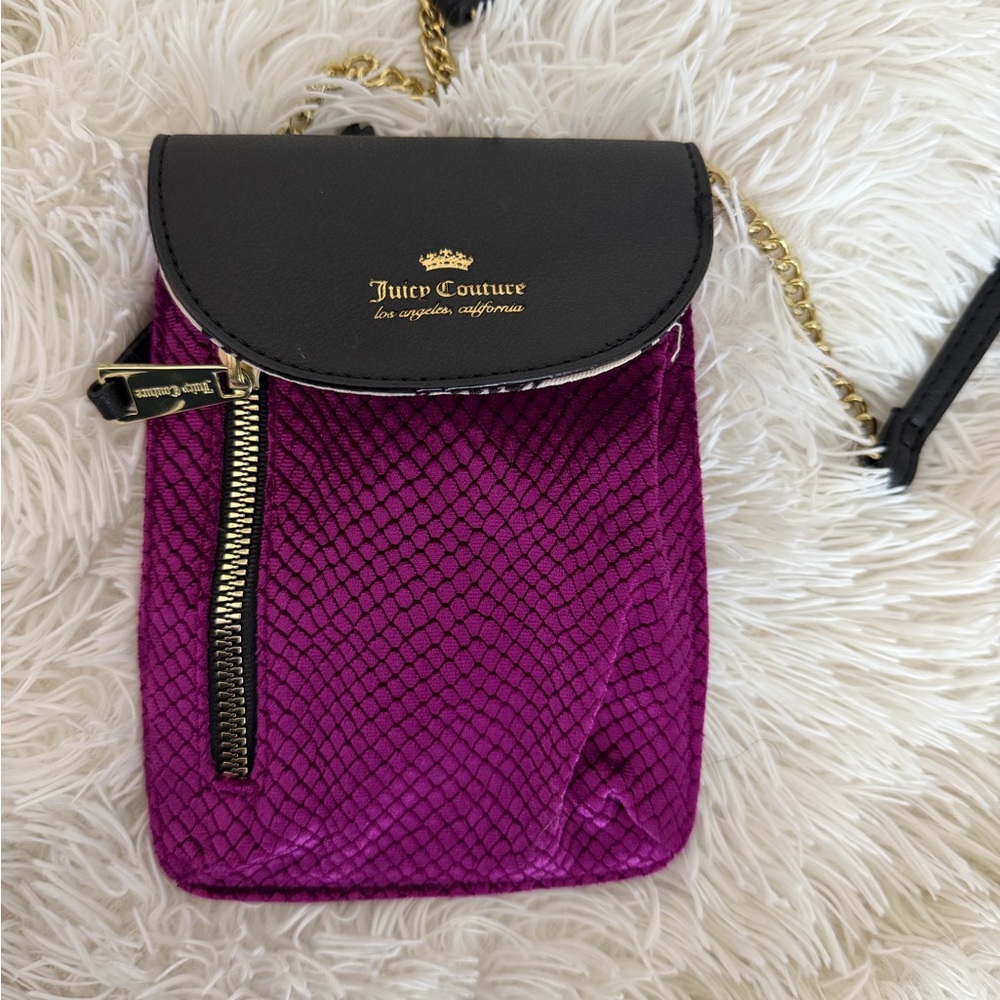 Juicy Couture Black and Purple Crossbody Bag